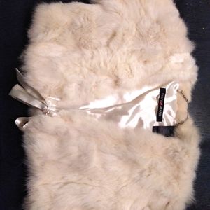 "Brand New Condition" DKNY rabbit fur shaw